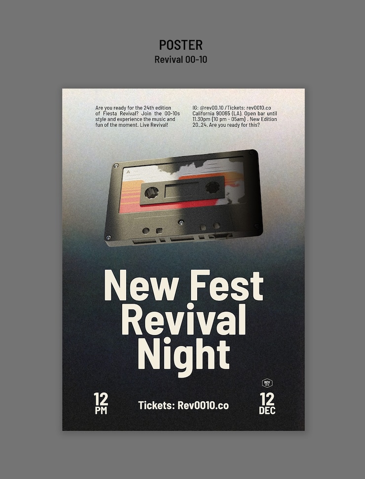 PSD Gratis desain templat festival retro