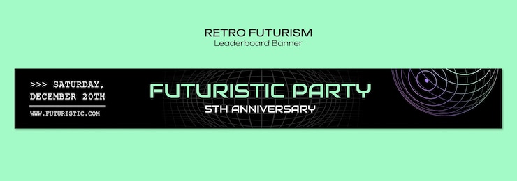 PSD Gratis desain templat futurisme retro