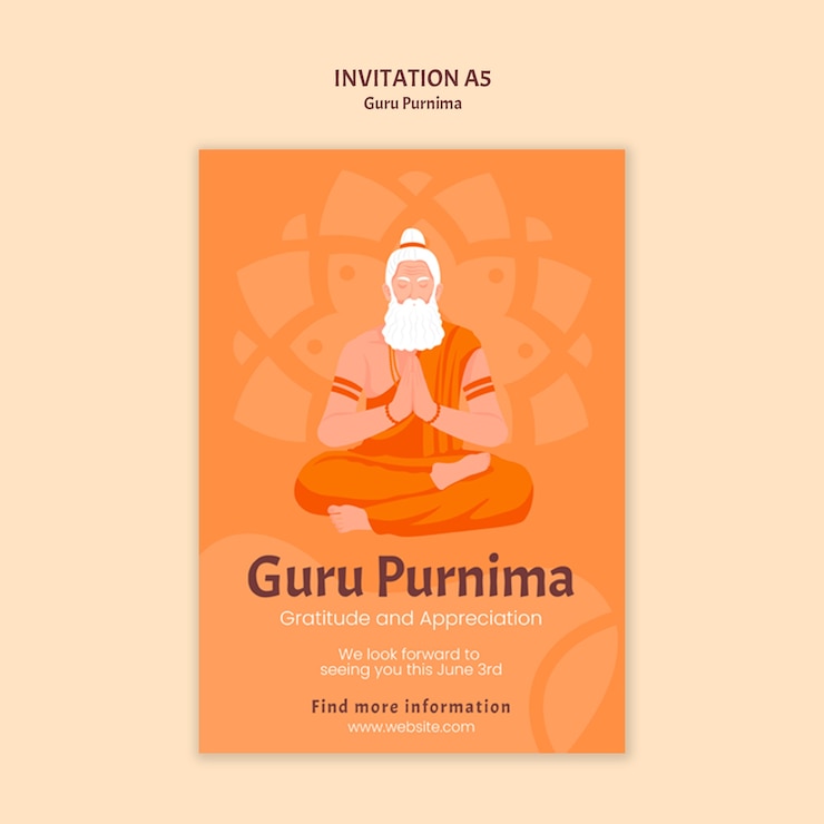 PSD Gratis desain templat guru purnima