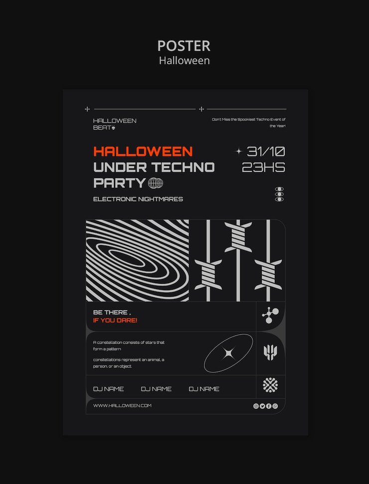 PSD Gratis desain templat halloween
