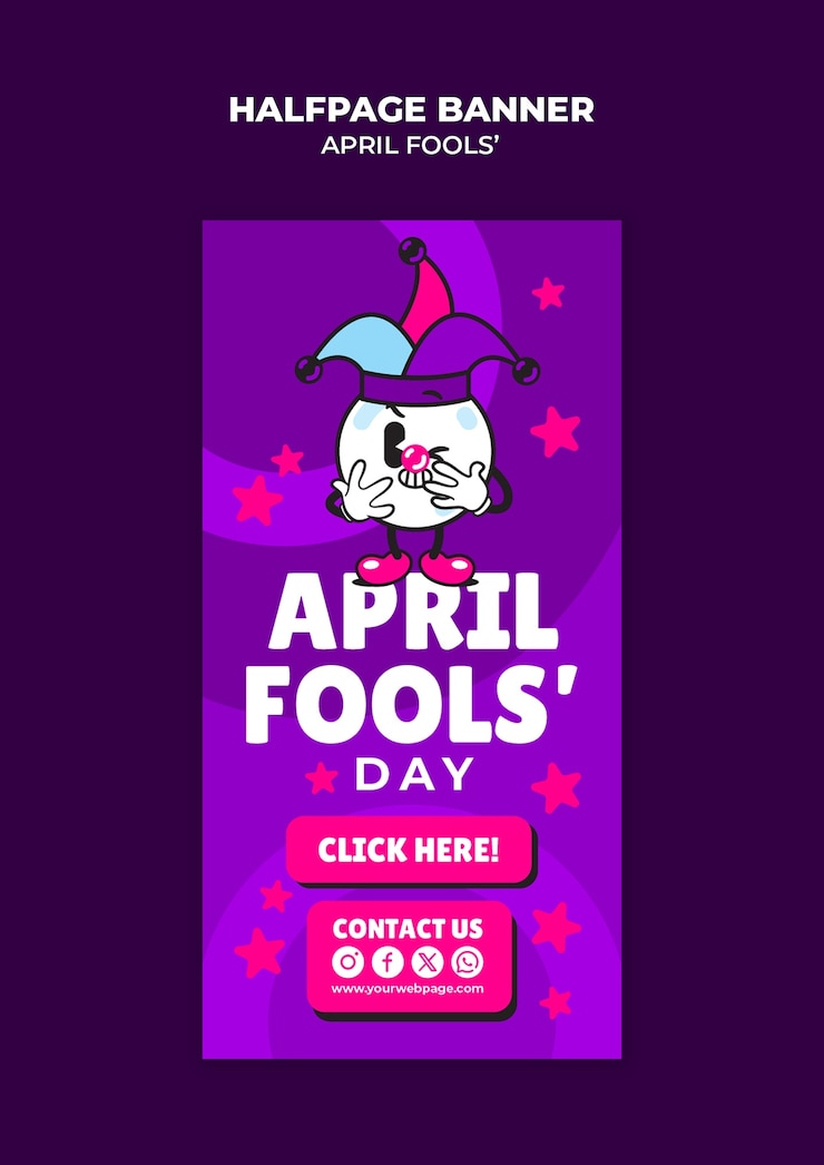 PSD Gratis desain templat hari april mop