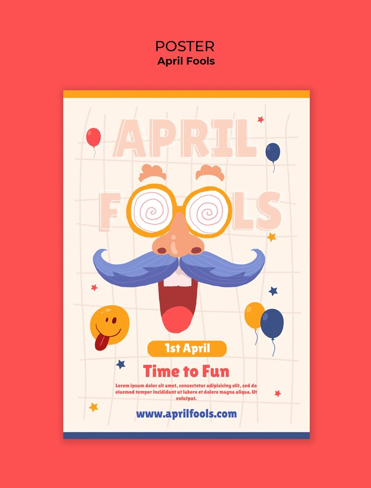 PSD Gratis desain templat hari april mop