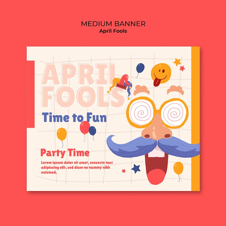 PSD Gratis desain templat hari april mop