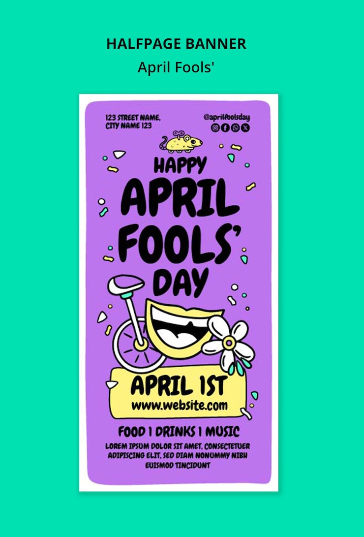 PSD Gratis desain templat hari april mop