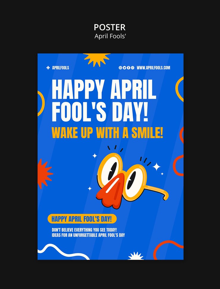 PSD Gratis desain templat hari april mop