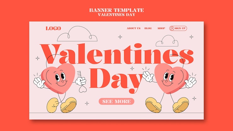 PSD Gratis desain templat hari valentine