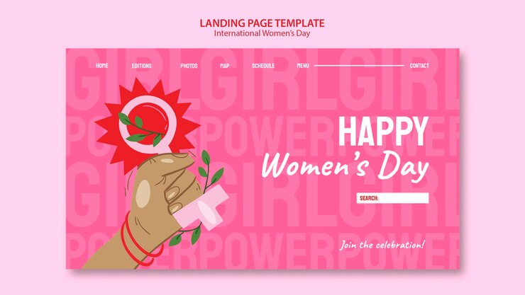 PSD Gratis desain templat hari wanita