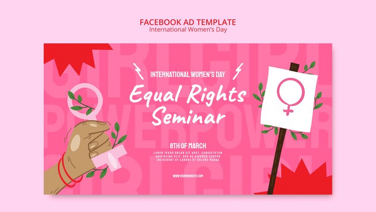 PSD Gratis desain templat hari wanita