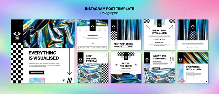 PSD Gratis desain templat holografik gradien