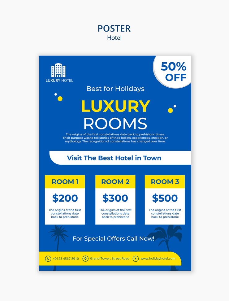 PSD Gratis desain templat hotel