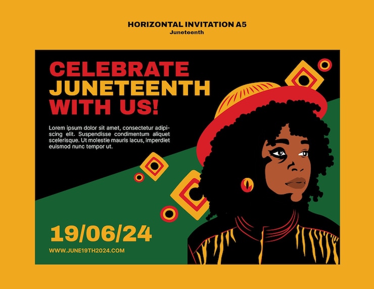 PSD Gratis desain templat juneteenth