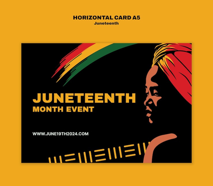 PSD Gratis desain templat juneteenth
