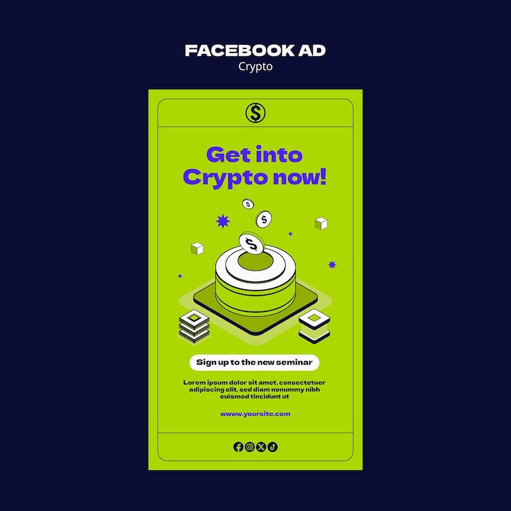 PSD Gratis desain templat kripto