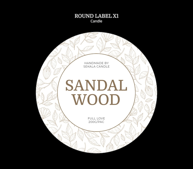 PSD Gratis desain templat label lilin