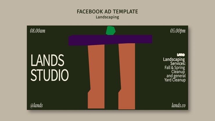 PSD Gratis desain templat lansekap