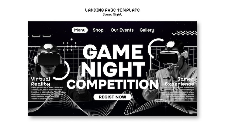 PSD Gratis desain templat malam game
