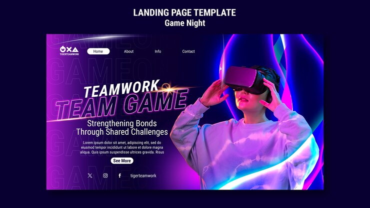 PSD Gratis desain templat malam game