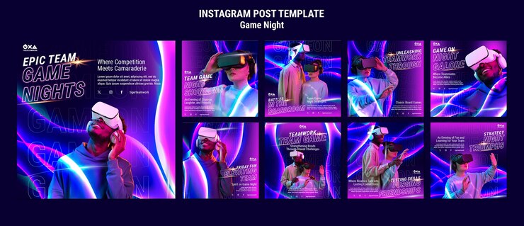 PSD Gratis desain templat malam game