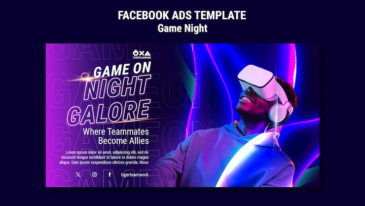 PSD Gratis desain templat malam game