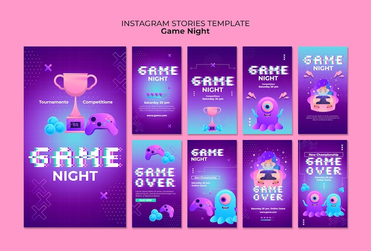PSD Gratis desain templat malam game