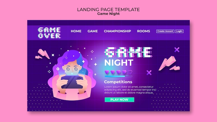 PSD Gratis desain templat malam game