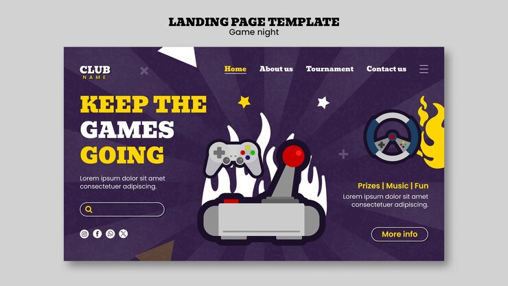 PSD Gratis desain templat malam game