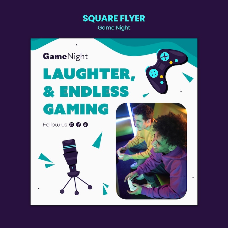 PSD Gratis desain templat malam game
