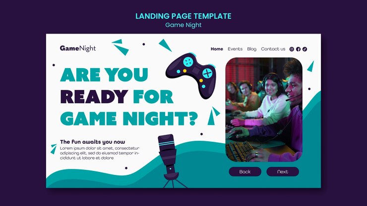 PSD Gratis desain templat malam game