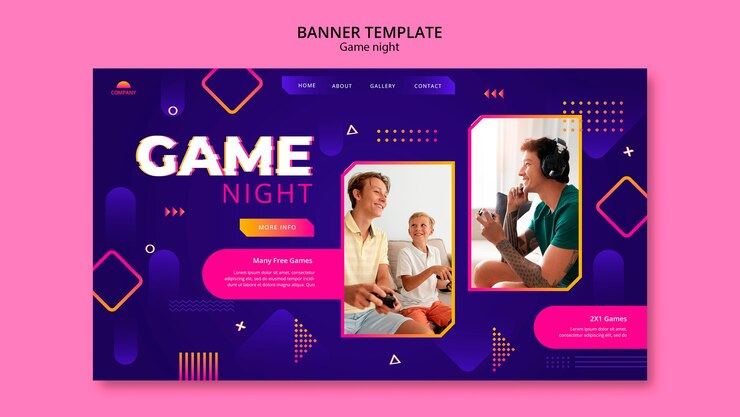 PSD Gratis desain templat malam game