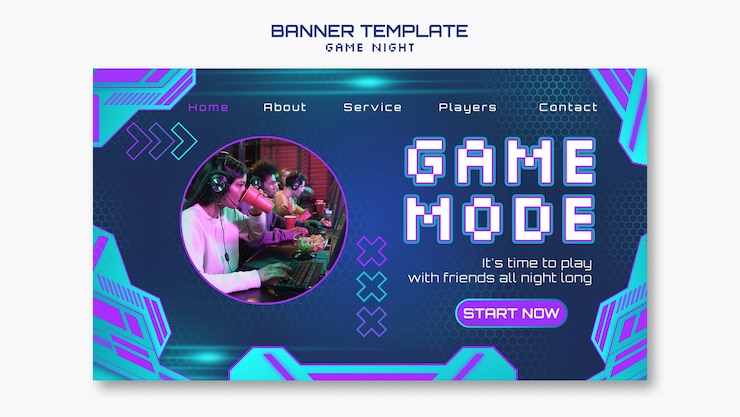 PSD Gratis desain templat malam game
