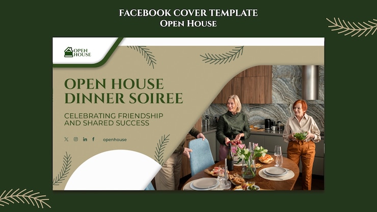 PSD Gratis desain templat open house
