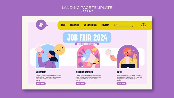 PSD Gratis desain templat pameran kerja