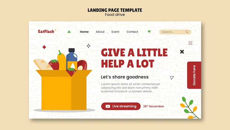 PSD Gratis desain templat pengumpulan makanan