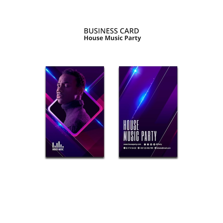 PSD Gratis desain templat pesta musik house