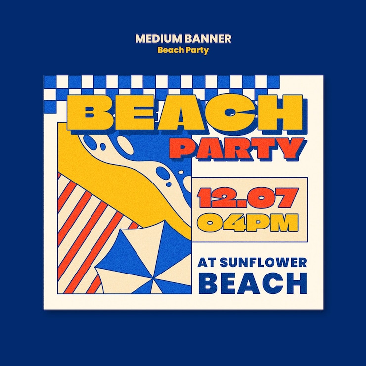 PSD Gratis desain templat pesta pantai