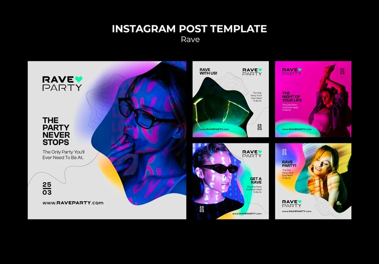 PSD Gratis desain templat pesta rave