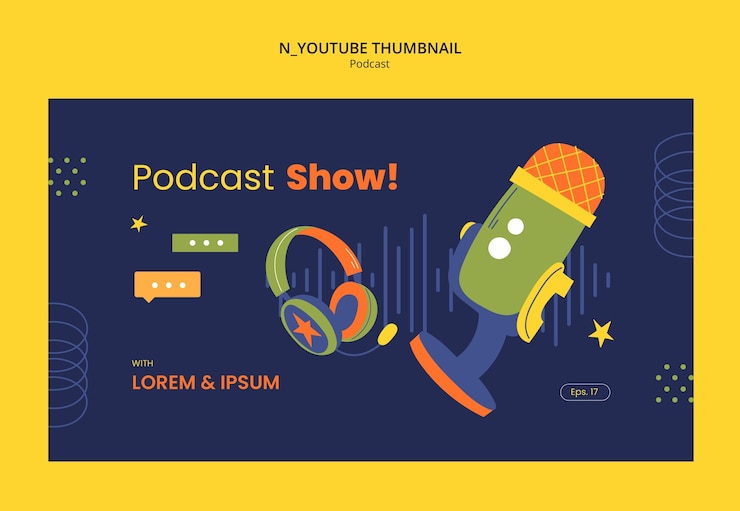 PSD Gratis desain templat podcast