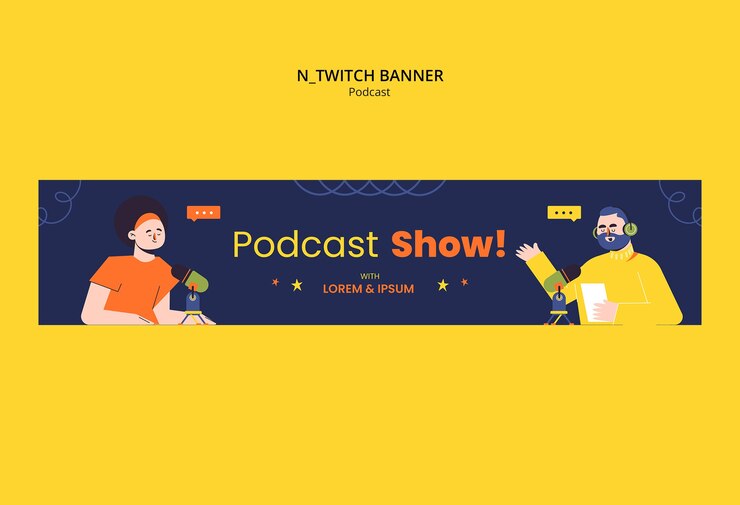 PSD Gratis desain templat podcast