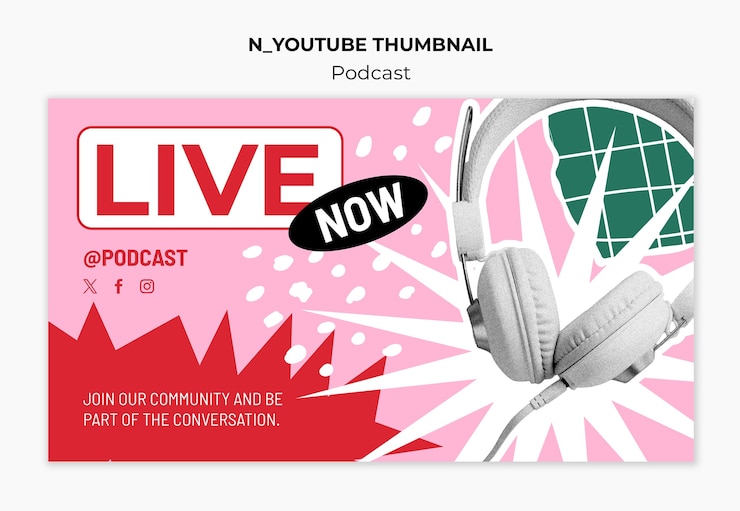PSD Gratis desain templat podcast