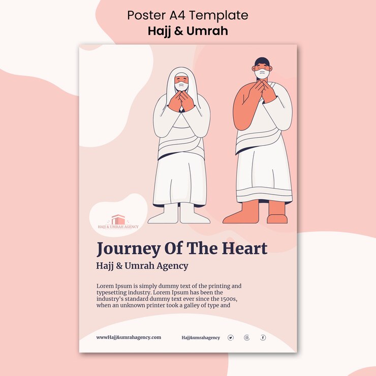 PSD Gratis desain templat poster haji