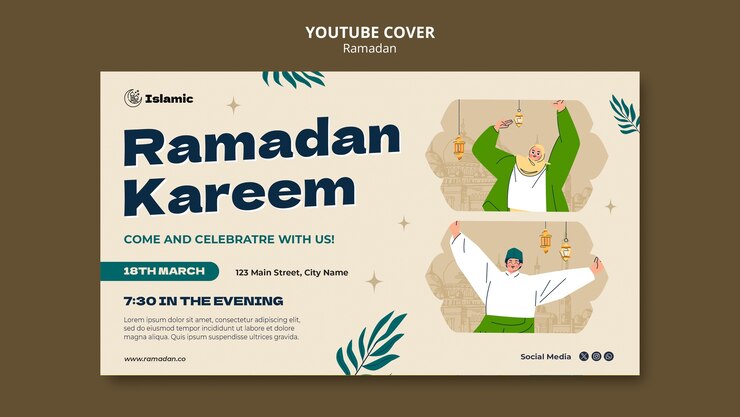 PSD Gratis desain templat ramadan