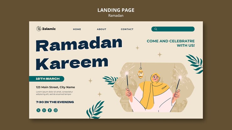 PSD Gratis desain templat ramadan