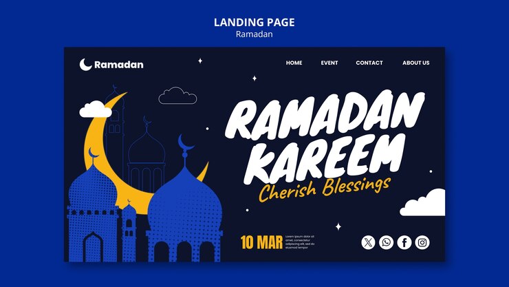 PSD Gratis desain templat ramadan