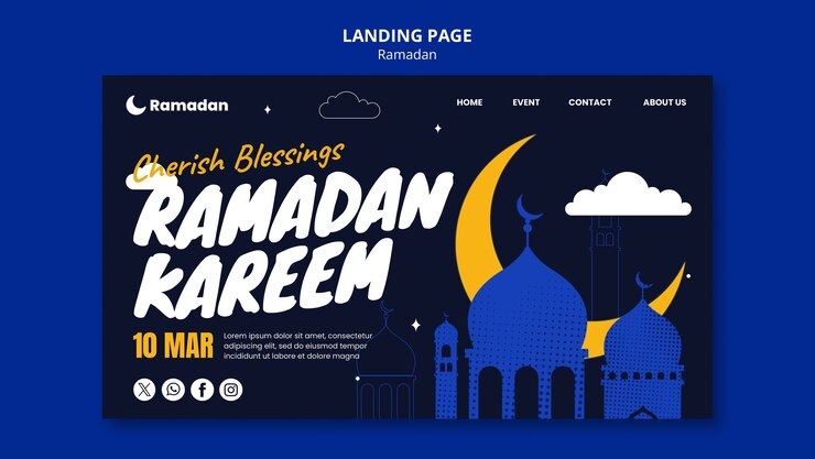 PSD Gratis desain templat ramadan