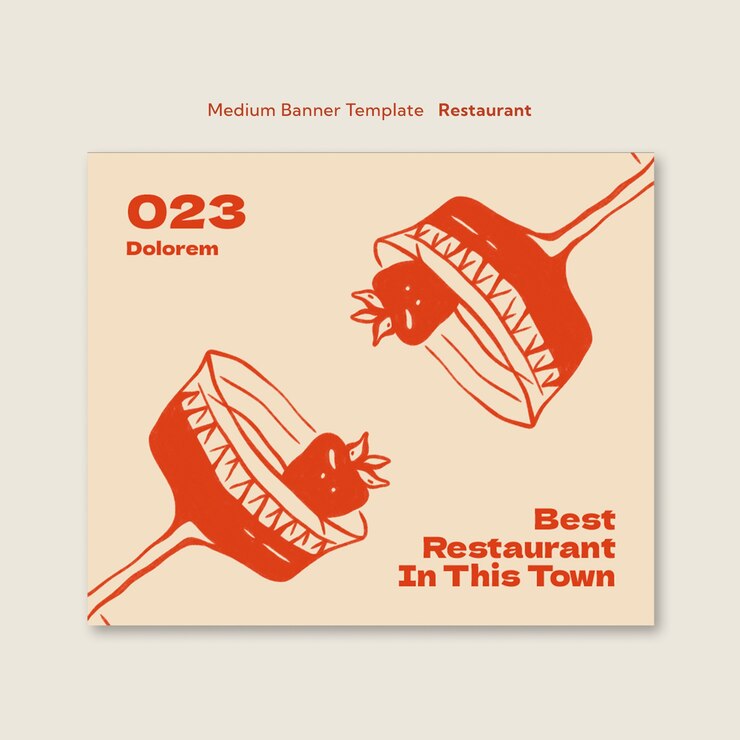 PSD Gratis desain templat restoran