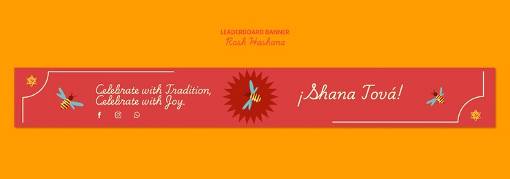 PSD Gratis desain templat rosh hashanah