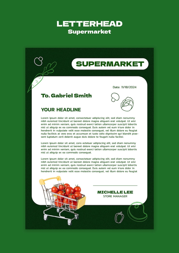PSD Gratis desain templat supermarket