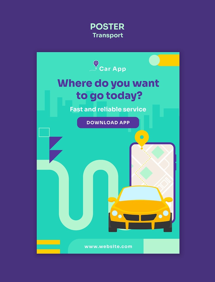 PSD Gratis desain templat transportasi