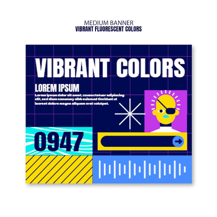 PSD Gratis desain templat warna neon cerah