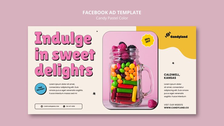 PSD Gratis desain templat warna pastel permen
